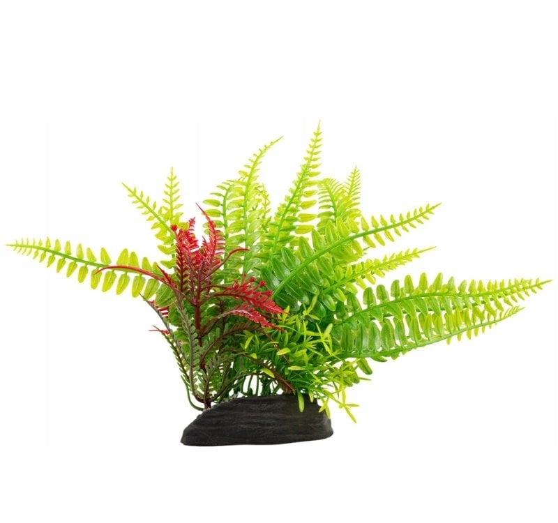 Aqua Natura, roślina, do dekoracji akwarium, zielono-czerwona, plastikowa, 18cm, kompozycja
