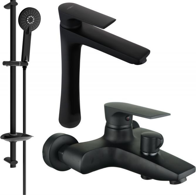 Bateria wannowa Mexen Mexen Axel DB40 zestaw wannowy, czarny - 73813DB40-70