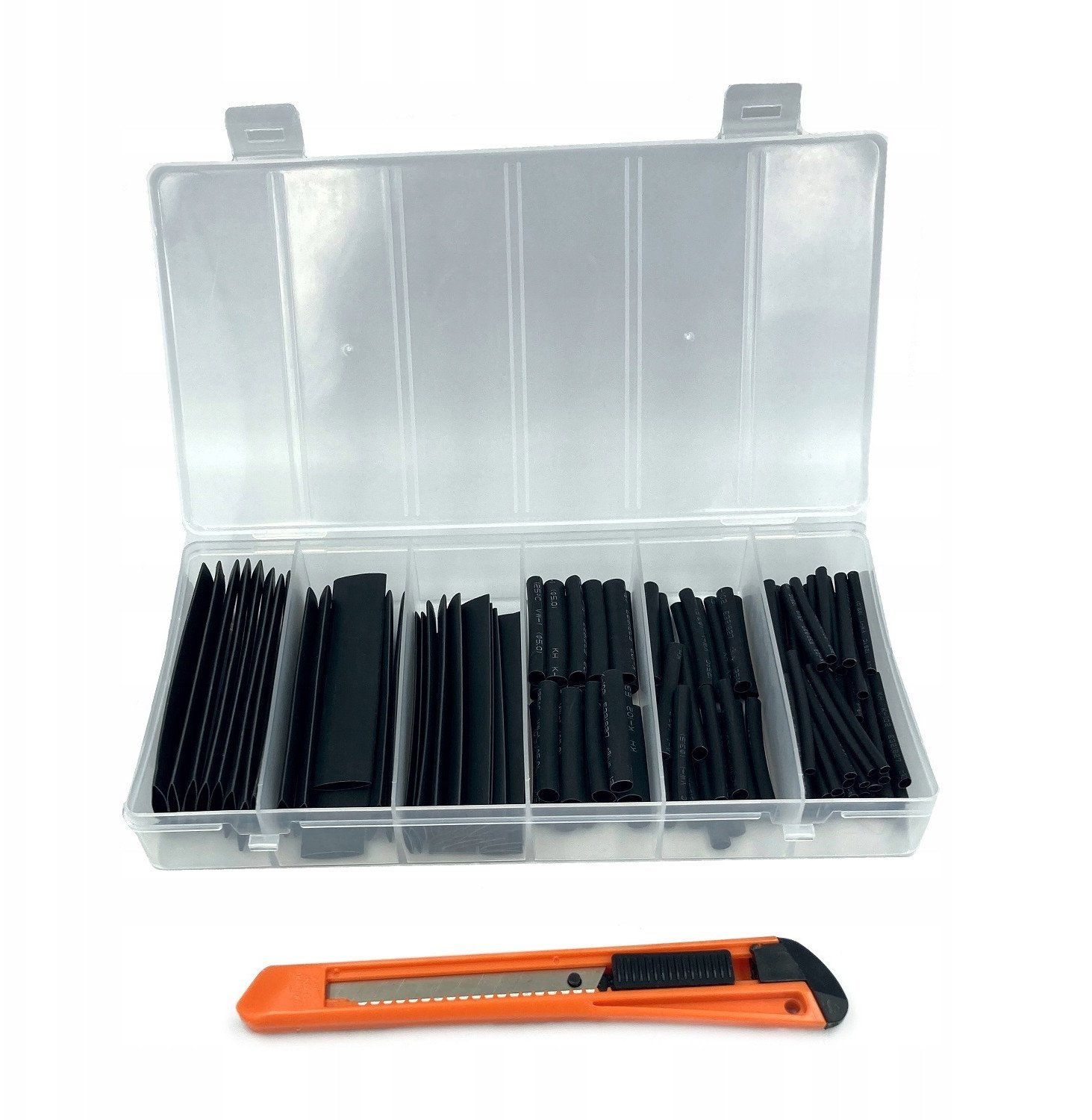 Koszulki termokurczliwe 128 szt - zestaw +nożyk gratis