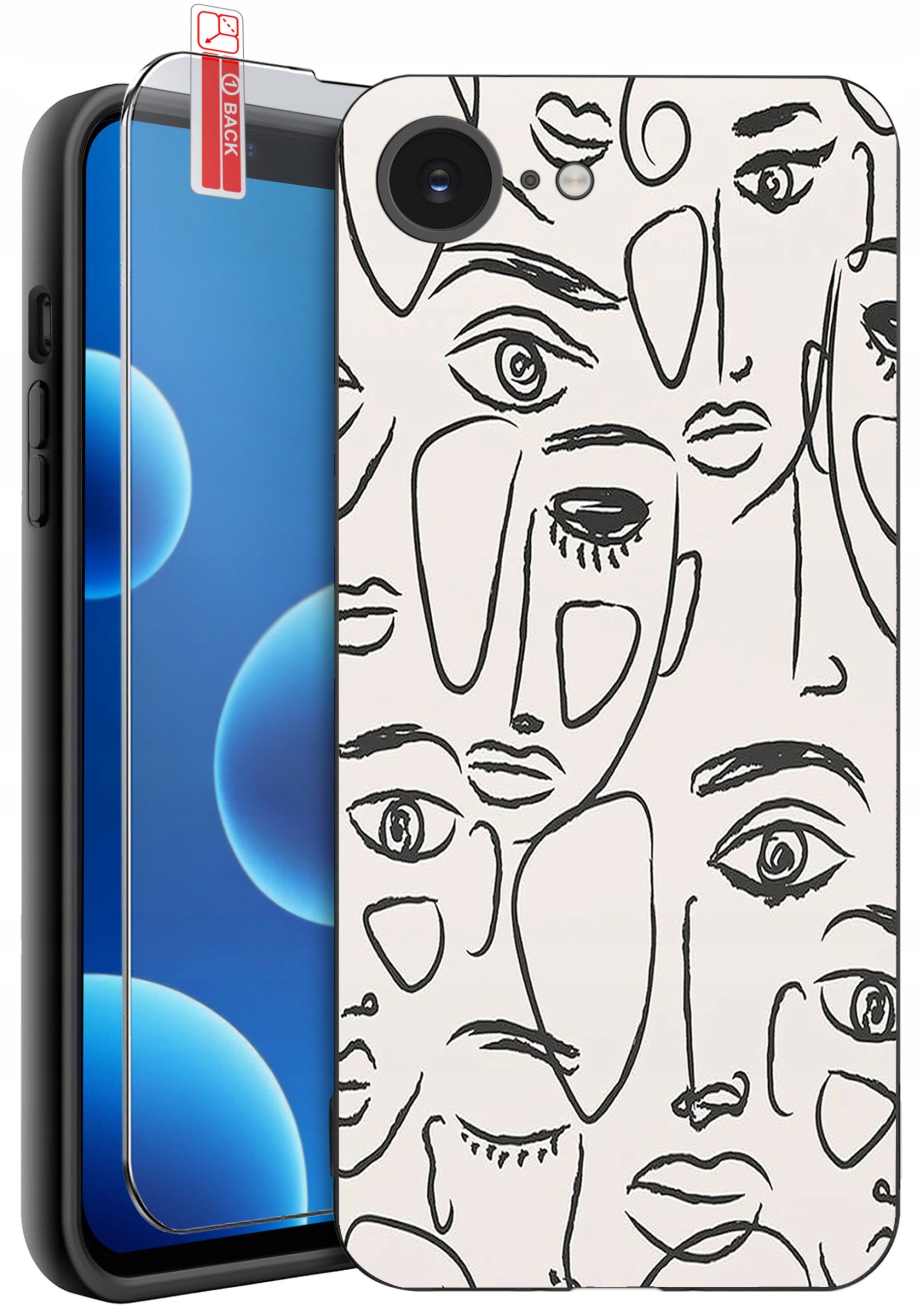 ETUI do iPhone 16e | WZORY | SILIKONOWE MATT CASE + SZKŁO 9H