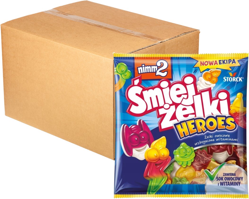nimm2 Śmiejżelki Heroes Żelki owocowe wzbogacone witaminami 90 g x 24 sztuk