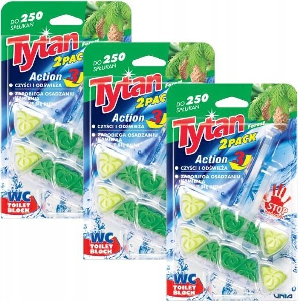 Tytan 3w1 kostka do WC ACTION3 FOREST 6x40g