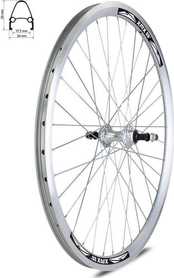 XMX Koło tylne aluminiowe stożkowe piasta aluminiowa - 24" Uniwersalny