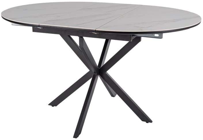 STÓŁ GASTON CERAMIC BIAŁY / CZARNY 100(135)X100