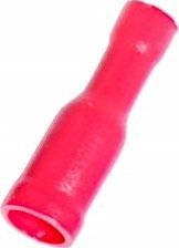 2x Konektor rurkowy żeński 5mm izolacja czerwona