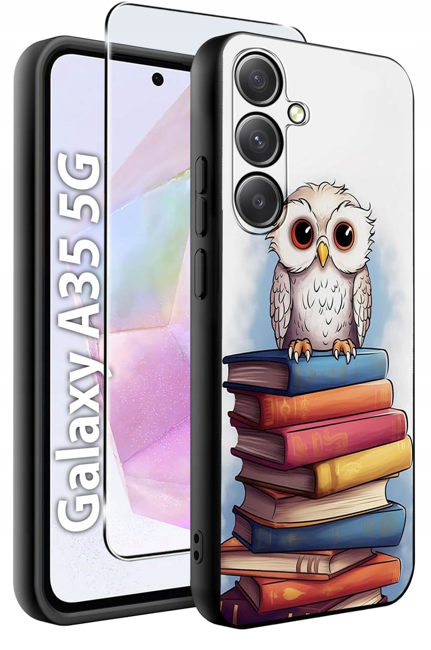 ETUI do Samsung A35 5G WZORY | SILIKONOWE MATT CASE + SZKŁO HARTOWANE 9H