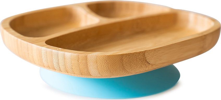 ECO RASCALS ECORASCALS* Miseczka trójdzielna Bambusowa niebieska z przyssawką