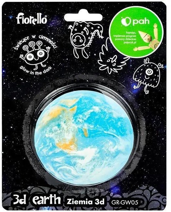 Naklejka fluorescencyjna 3D Ziemia 8,5cm