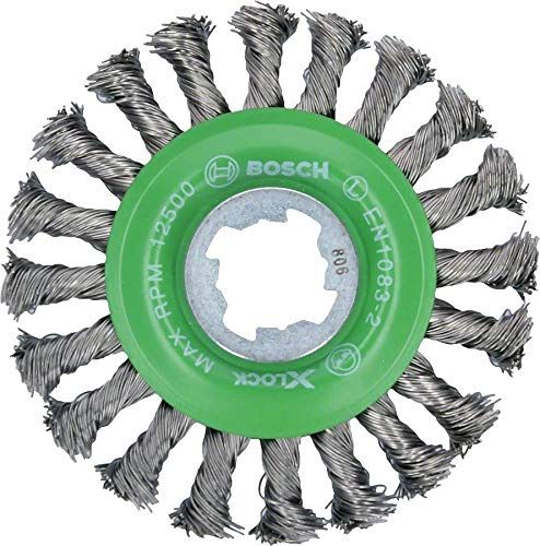 Bosch Bosch X-LOCK disc brush Heavy for Inox 115mm, knotted (115mm diameter, 0.5 mm wire)