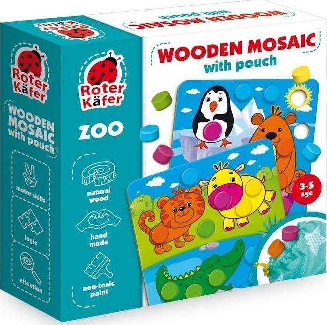 Roter Kafer Gra edukacyjna Drewniana mozaika - zoo