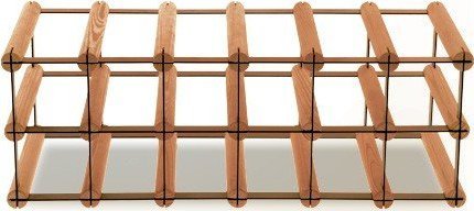 Wamar-Sosenka Regał na wino Stojak na 12 Butelek Szklanych/ PET RW-8/ 6x2 Brązowy Metal + Drewno RW-8-6x2-12_O_BR