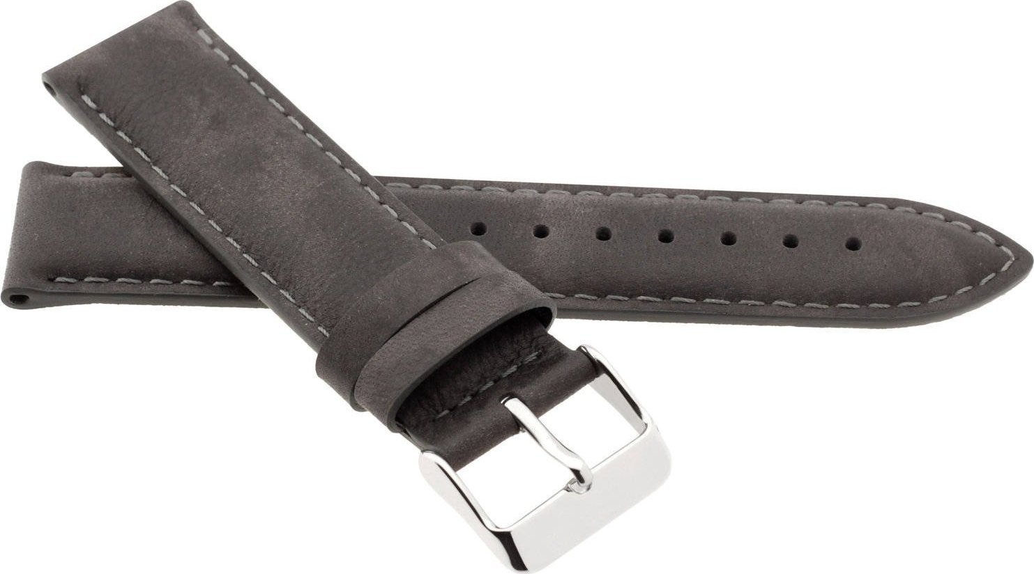 JVD Skórzany pasek do zegarka 18 mm JVD R41901-18 ciemnoszary