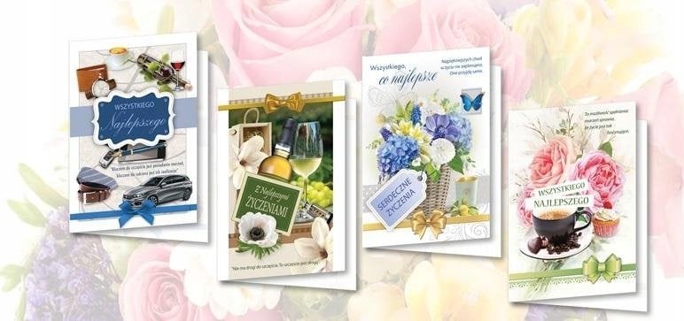 Top Graphic Karnet B6 z nalepkami Życzenia (10szt) MIX