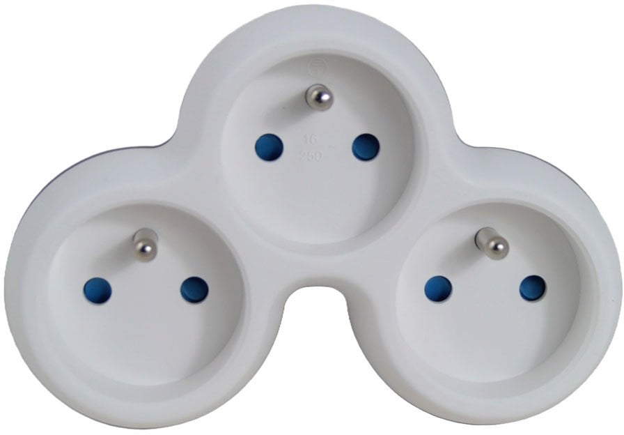 ELK313WE Esperanza rozgałęźnik elektryczny 3 gn. biało/szary