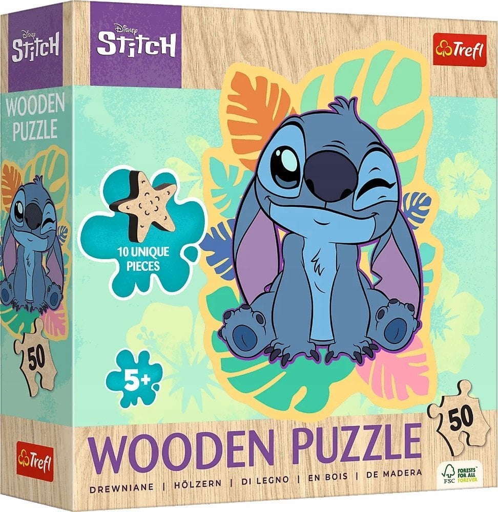 Trefl Puzzle drewniane Wesoły Stitch 50 elementów (20281)