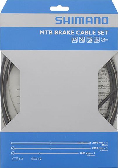 Shimano Zestaw linek nierdzewnych pancerzy i końcówek do hamulca MTB, czarny