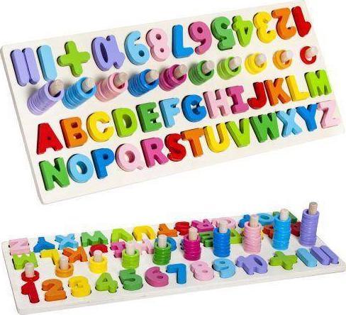 Upominkarnia Układanka drewniana alfabet i cyfry