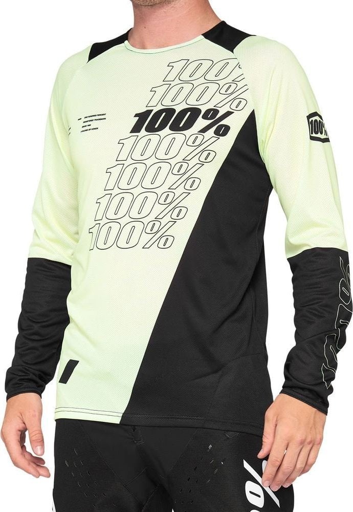 100% Koszulka męska 100% R-CORE Jersey długi rękaw yellow black roz. XL (NEW 2021)