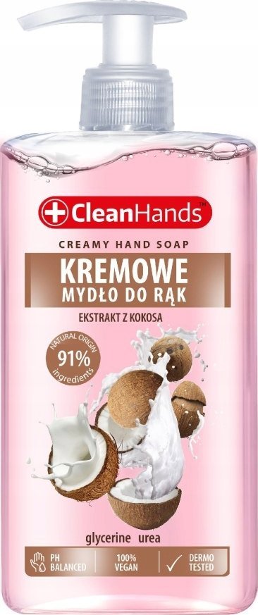 Chemia Kremowe mydło w płynie CLEAN HANDS, kokosowe, 300 ml