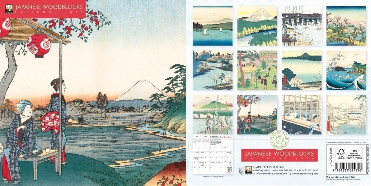 Kalendarz 2026 ścienny kwadrat drzeworyty