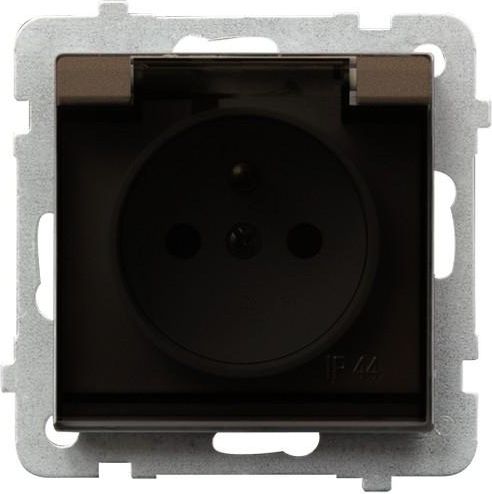 Ospel Gniazdo Sonata bryzgoszczlne pojedyncze z uziemieniem czekoladowy metalik (GPH-1RZ/m/40/d)