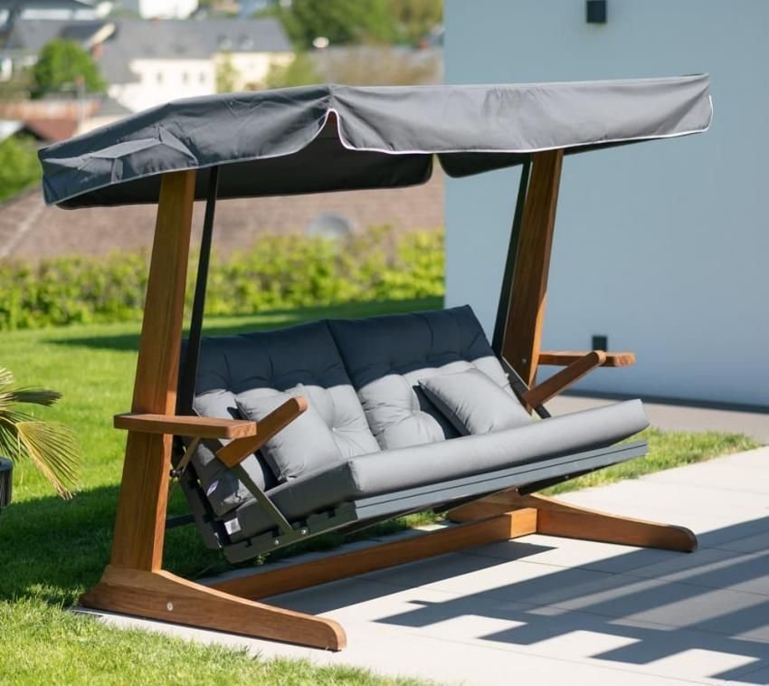 Huśtawka Westmann Westmann Huśtawka drewniana Sia 2400 szara 236x120x190 cm