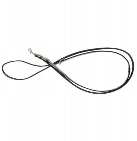 Smycz regulowana skórzana dla psa, szary/czarny, XS-S, 12mm/200cm