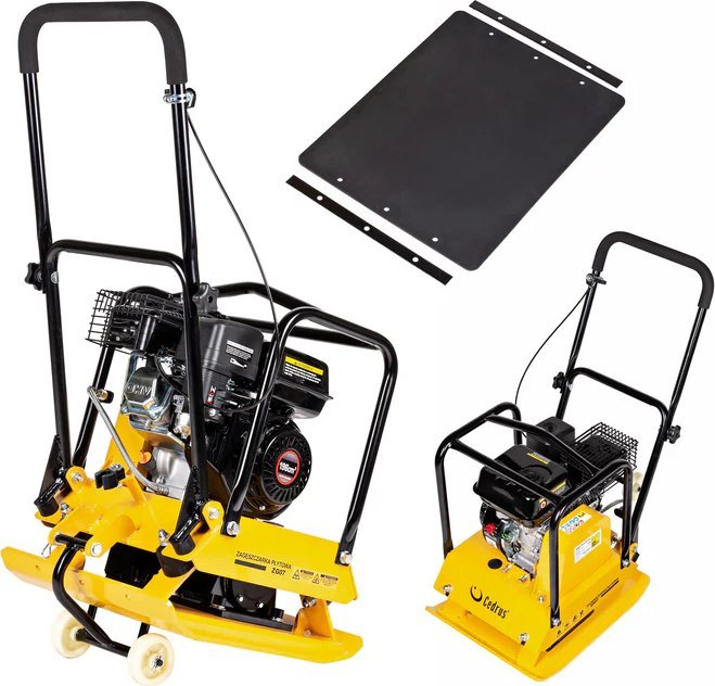 Cedrus CEDRUS ZG07 ZAGĘSZCZARKA SPALINOWA DO GRUNTU UBIJARKA 96 KG / 6,5 KM + KOŁA TRANSPORTOWE + MATA SILIKONOWA - Płaskie Krawędzie Płyty - EWIMAX -