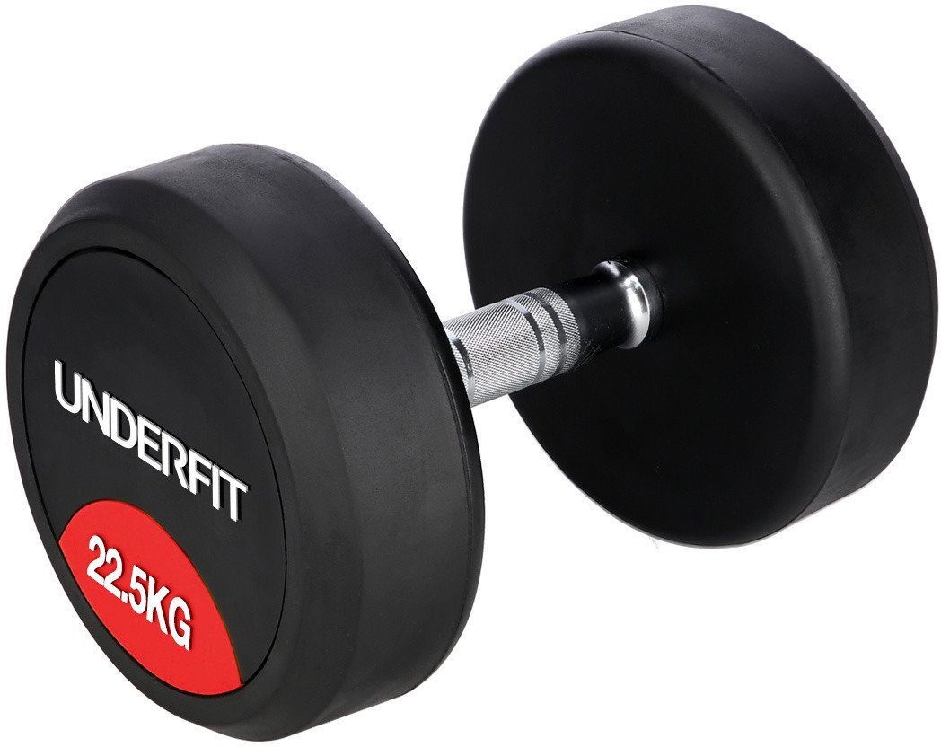 Hantla gumowana 22,5 kg UNDERFIT do ćwiczeń siłowych fitness