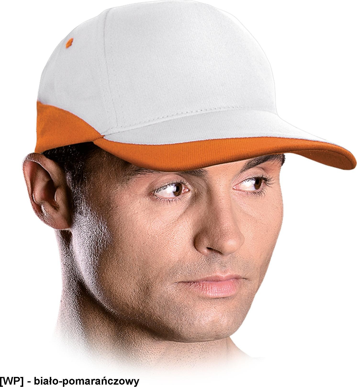 R.E.I.S. CZCOL - czapka z daszkiem - biało-pomarańczowy.