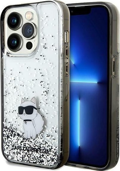 Karl Lagerfeld Karl Lagerfeld KLHCP14LLKCNSK iPhone 14 Pro 6.1" transparent hardcase Liquid Glitter Choupette