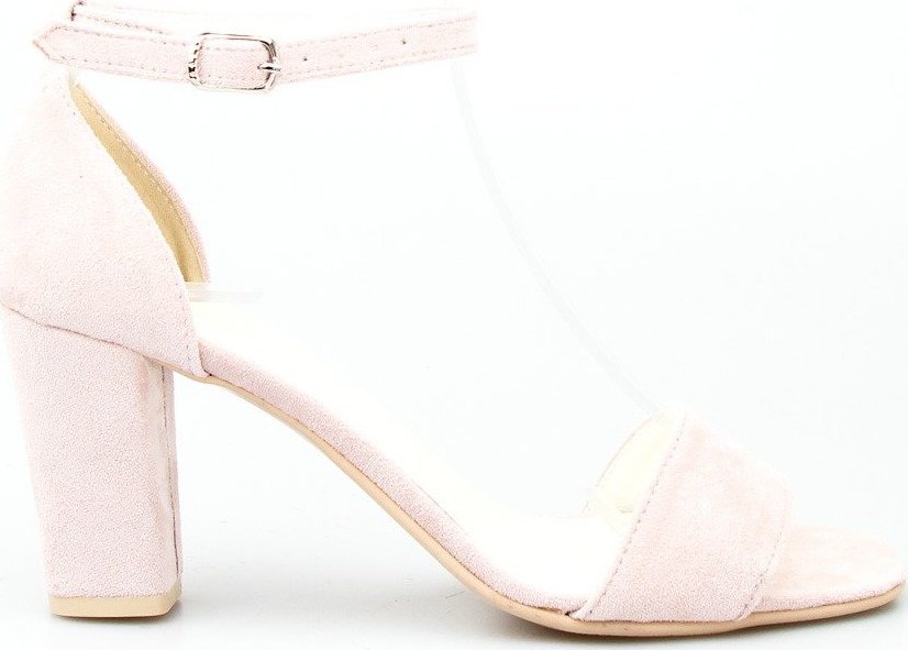 Optimo Sandały zamszowe na słupku pudrowe Optimo-40