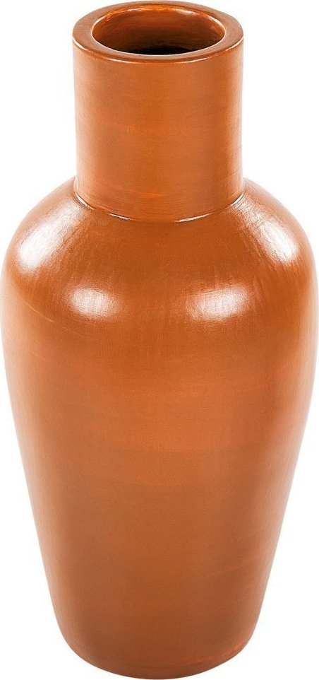 Beliani Wazon dekoracyjny z terakoty 37 cm pomarańczowy KARFI
