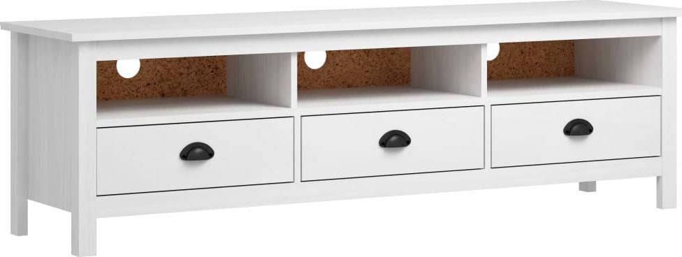 vidaXL Szafka pod TV Hill Range, biała, 158x40x47 cm, drewno sosnowe