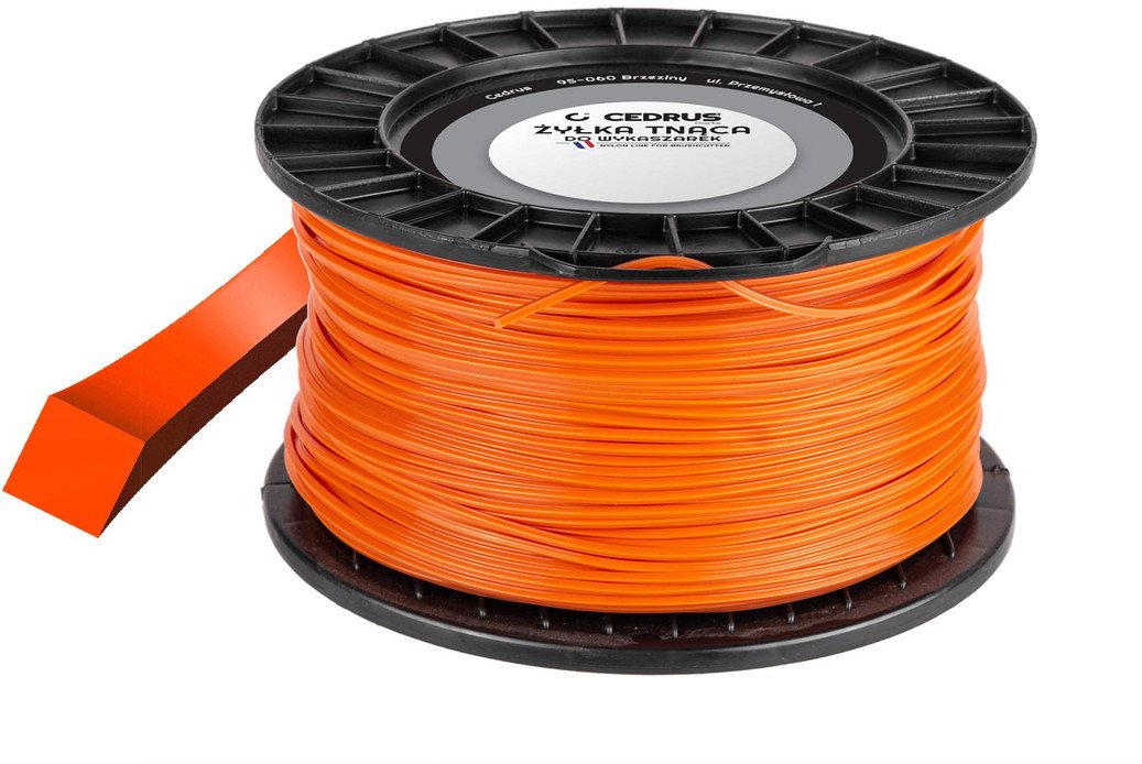 Żyłka Tnąca 2.4/207M Kwadrat Pomarańcz Di1311-B