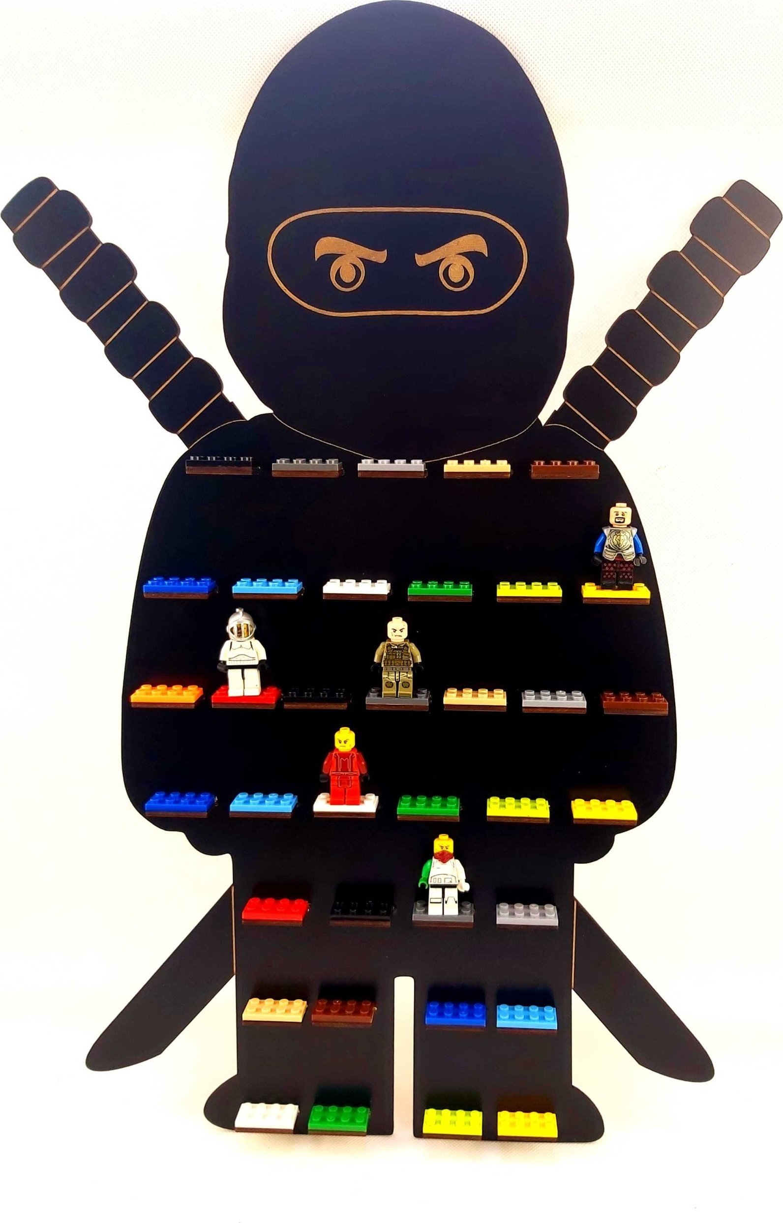 naSciane Półka regał na klocki ludziki figurki ninja czarna