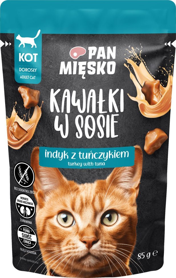 Pan Mięsko Kawałki w sosie Indyk z tuńczykiem (dorosły) 85g