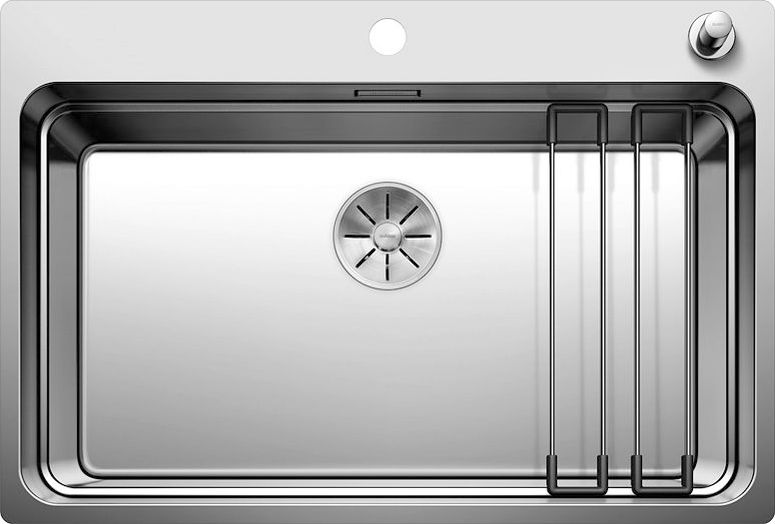 Zlewozmywak Blanco Etagon 700-IF/A stal polerowana z korkiem automatycznym InFino, szyny (524274)