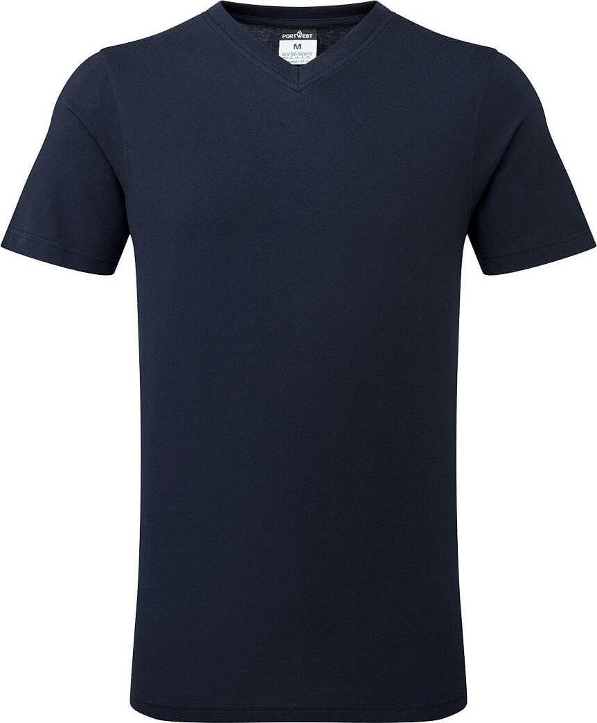 Portwest B197 - Bawełniana koszulka z dekoltem w serek - czarny S