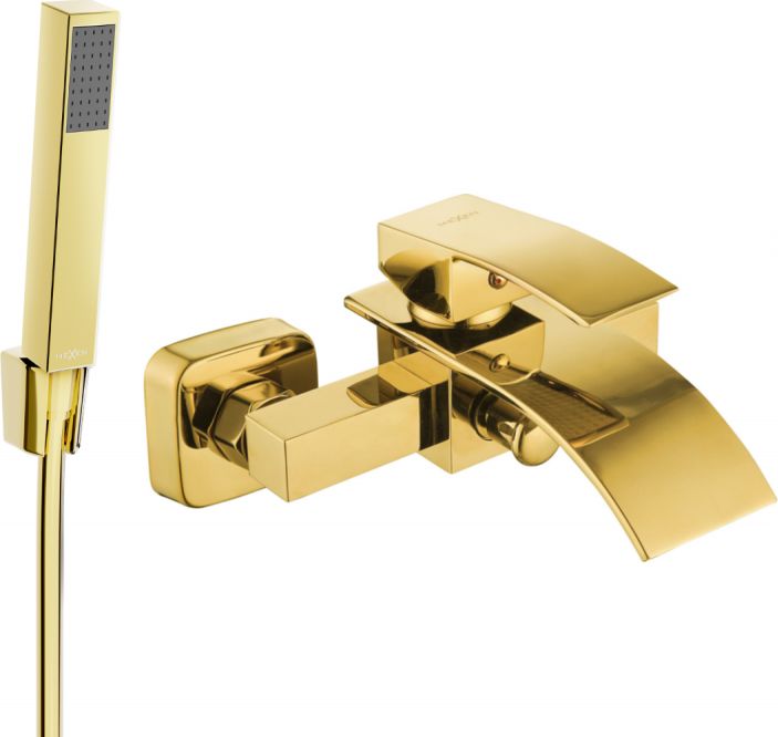 Mexen Mexen Aries R77 bateria wannowa z zestawem prysznicowym, złota - 74483R77-50