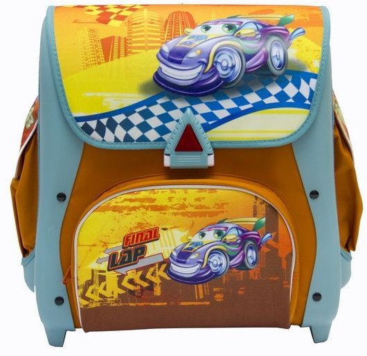 TORNISTER AUTA usztywniany 21L niebiesko-pomarańczowy