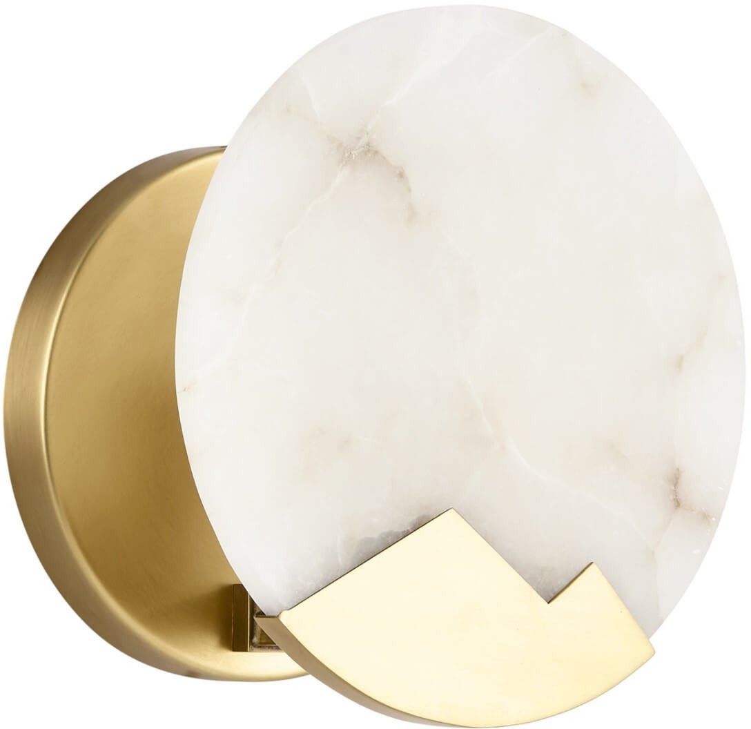 Kinkiet ścienny marmurowy MARMO ST-3961 Step okrąg księżyc złoty biały
