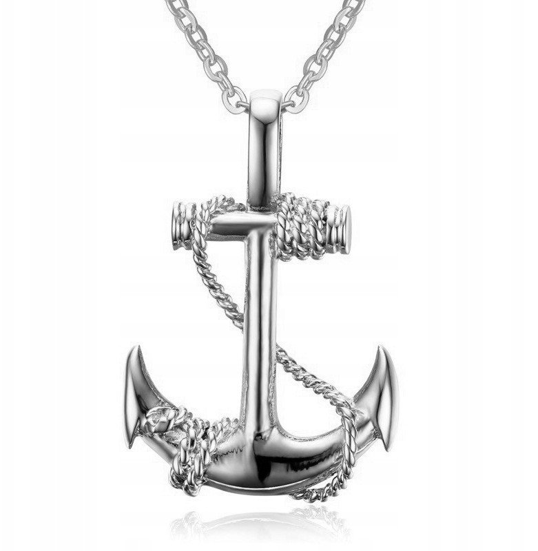 NASZYJNIK SIECI MARYNARZ KOTWICA RYBAK SREBRNY 386