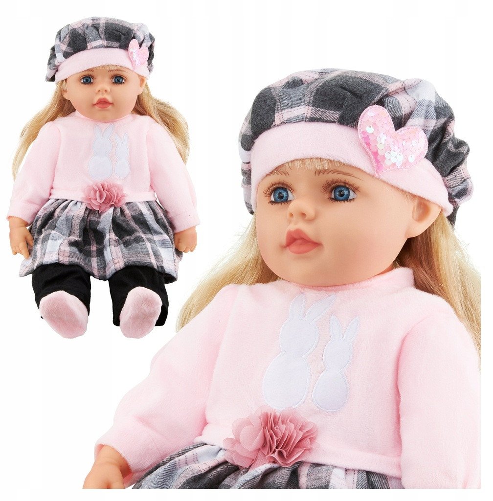 Lalka bobas jak żywa duża 56cm miękka interaktywna mówi śpiewa 2języki uczy