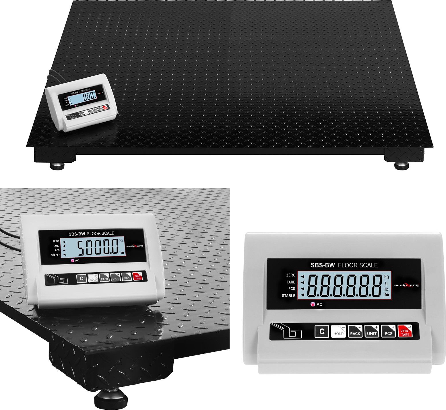 Steinberg Waga platforma posadzkowa do palet magazynowa do 5 Ton 5T Waga platforma paletowa do magazynu SBS-BW-5T LCD do 5 Ton