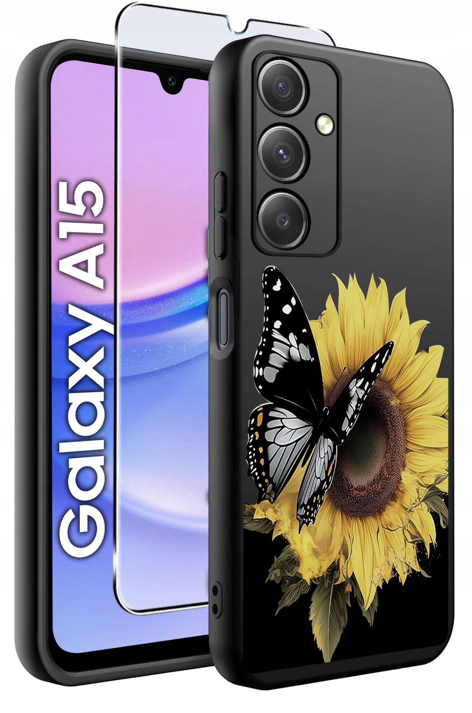 ETUI do Samsung A15 4G | 15 5G WZORY | SILIKONOWE MATT CASE + SZKŁO 9H