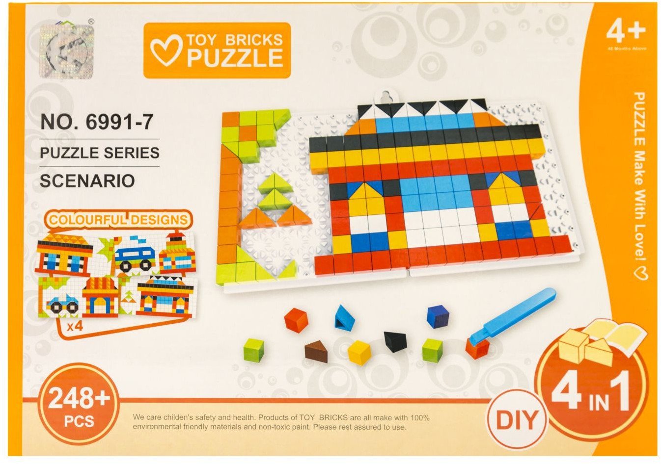 Puzzle układanka dzieci 248 elementów 4w1 BUDOWLE