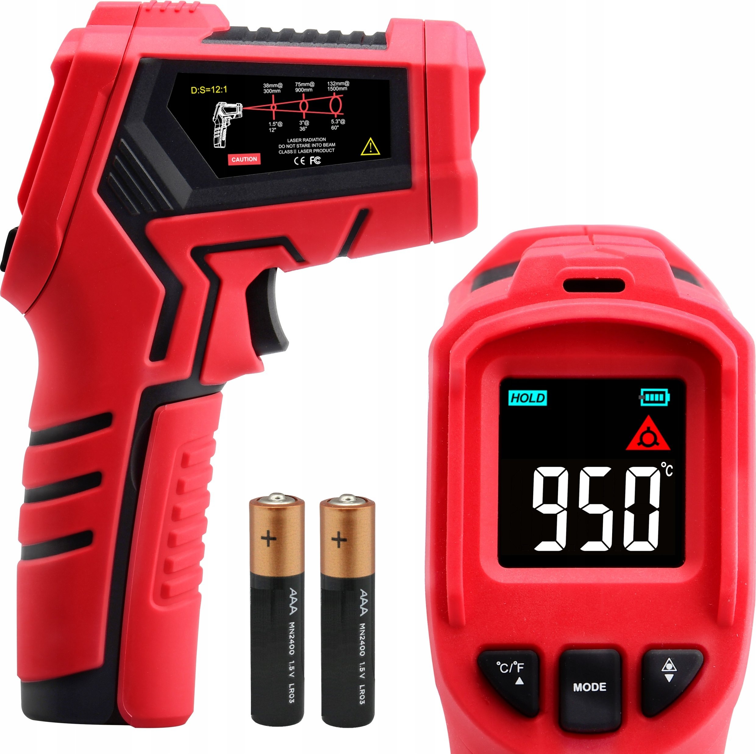 PIROMETR TERMOMETR LASEROWY BEZDOTYKOWY NA PODCZERWIEŃ EMISYJNOŚĆ -50 +950