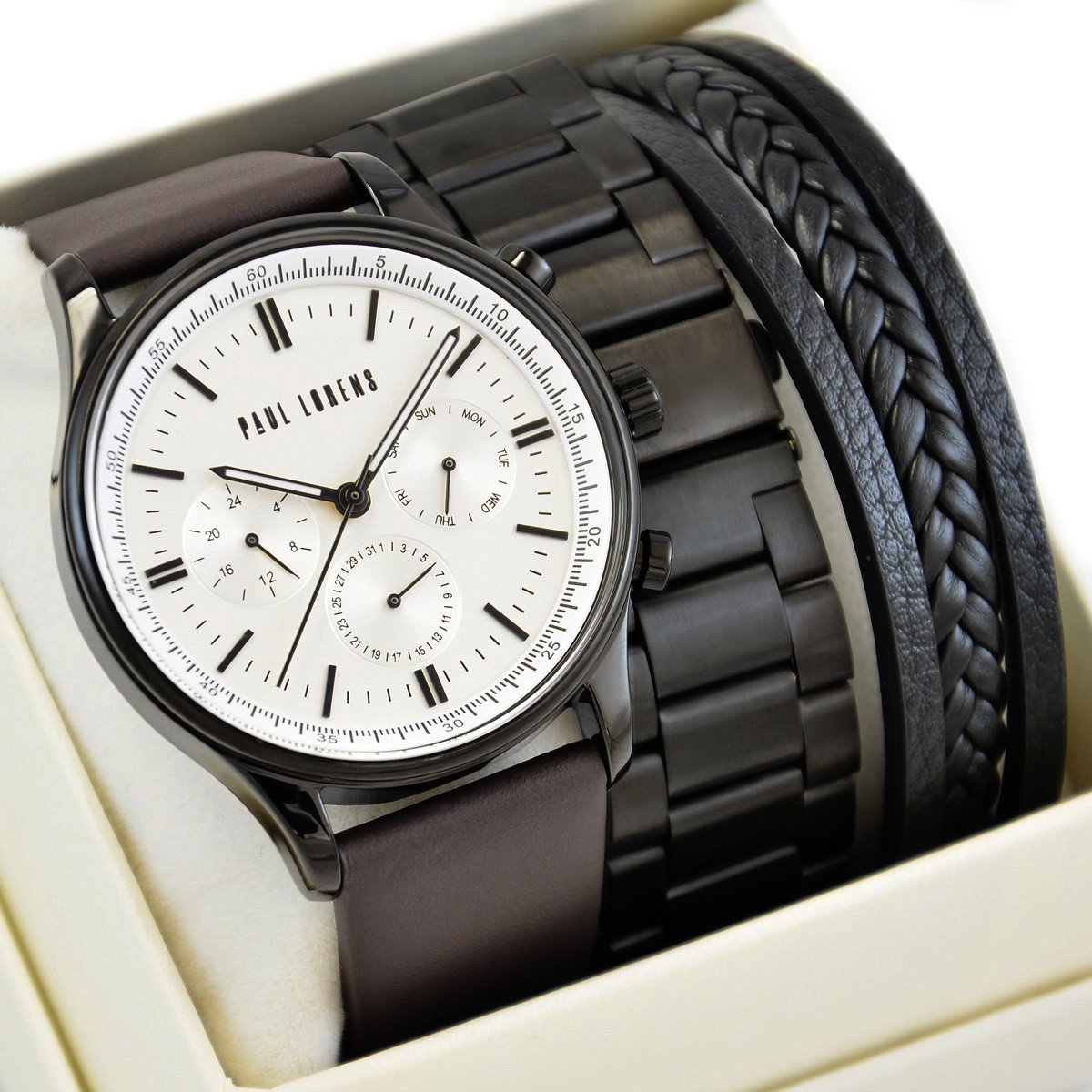 Zegarek Paul Lorens Zestaw męski zegarek FABER - 3B1-2 + bransoletka