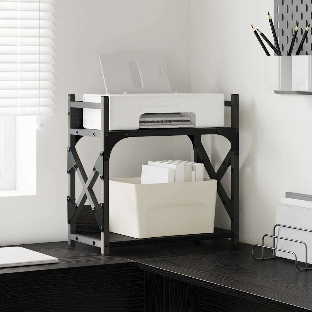 vidaXL Stojak na drukarkę Czarny Dąb 40 x 20 x 40 cm